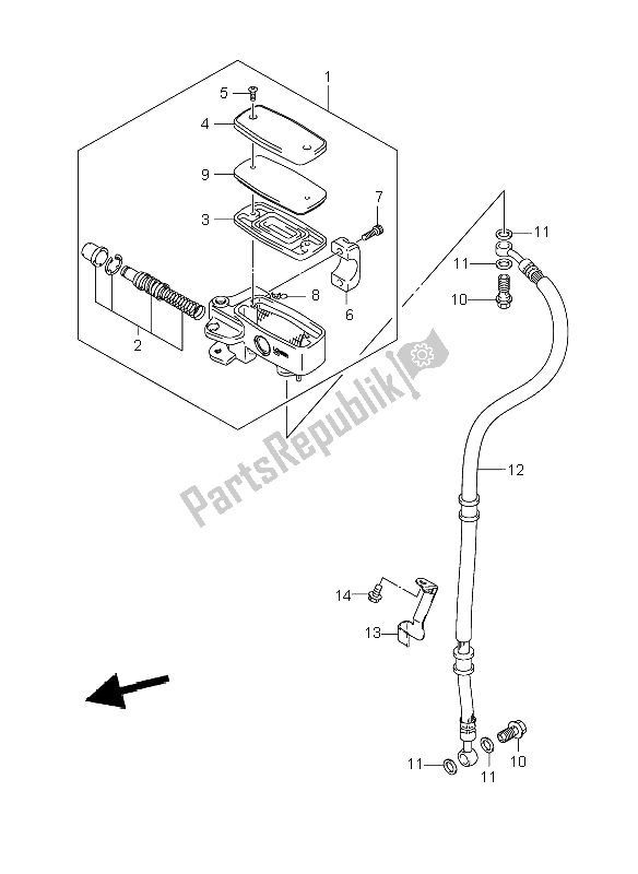 Tutte le parti per il Pompa Freno Anteriore del Suzuki C 800 VL 2009