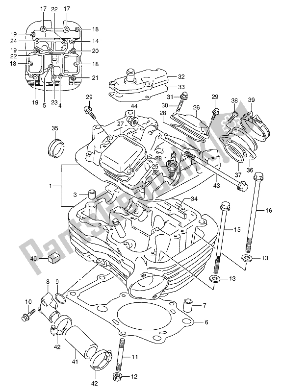 Toutes les pièces pour le Culasse (arrière) du Suzuki VX 800U 1991