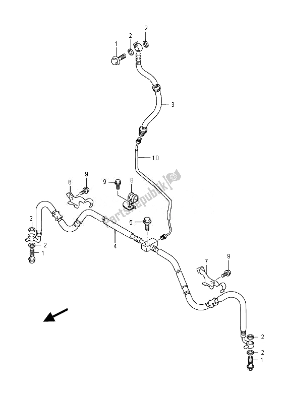 All parts for the Front Brake Hose of the Suzuki LT F 400 FZ Kingquad FSI 4X4 2014