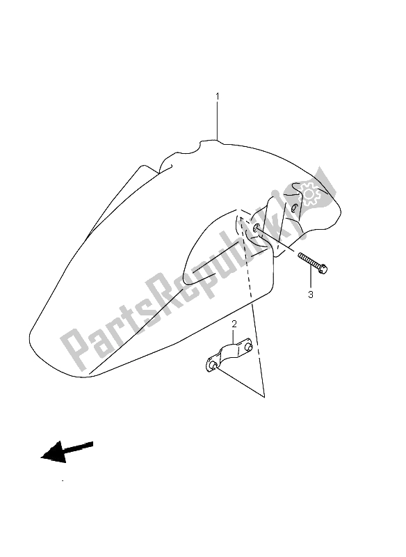 All parts for the Front Fender of the Suzuki SV 650 NS 1999