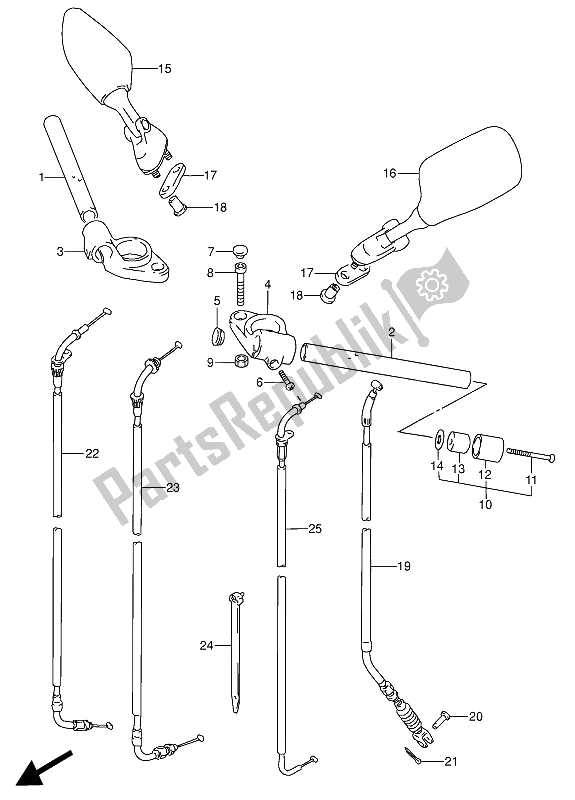 Todas las partes para Manillar de Suzuki RF 600 RU 1994