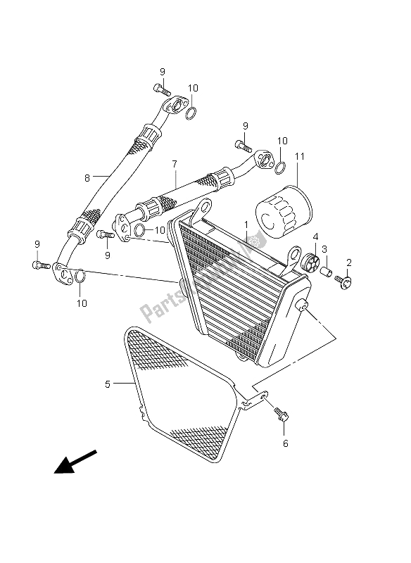 Tutte le parti per il Radiatore Dell'olio del Suzuki GSX R 1000 2012