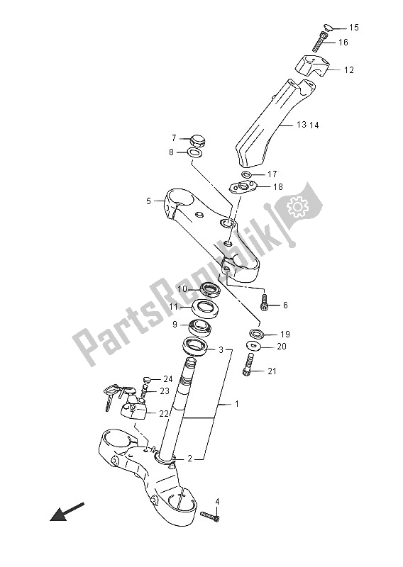 All parts for the Steering Stem (vzr1800 E19) of the Suzuki VZR 1800 BZ M Intruder 2016