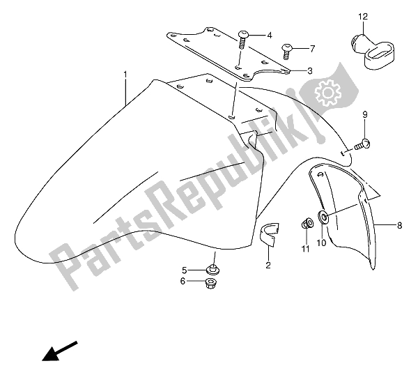 Toutes les pièces pour le Garde-boue Avant du Suzuki GS 500 EU 1992