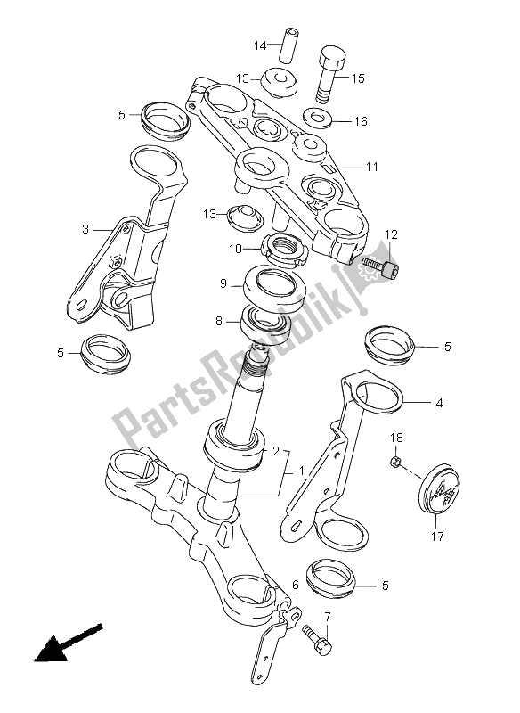 Toutes les pièces pour le Potence De Direction du Suzuki GS 500E 1999