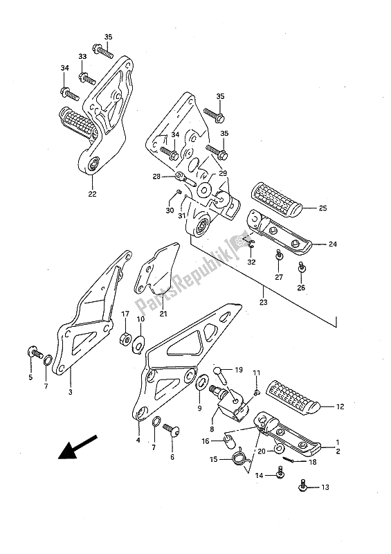 Tutte le parti per il Poggiapiedi del Suzuki GSX R 1100 1992