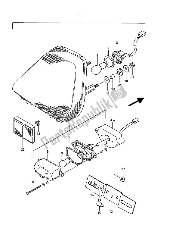 Tutte le parti per il Luce Di Combinazione Posteriore del Suzuki GSX 1100F 1994