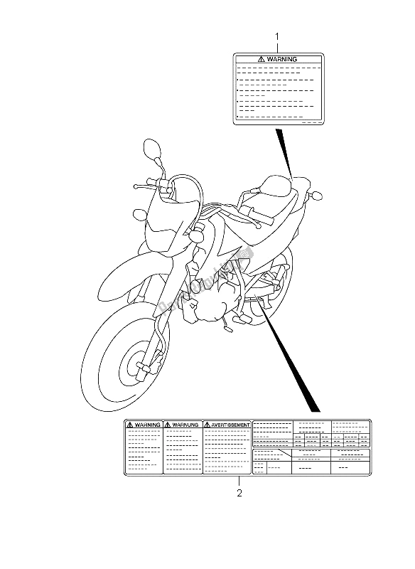 Alle onderdelen voor de Etiket van de Suzuki DR 125 SM 2009