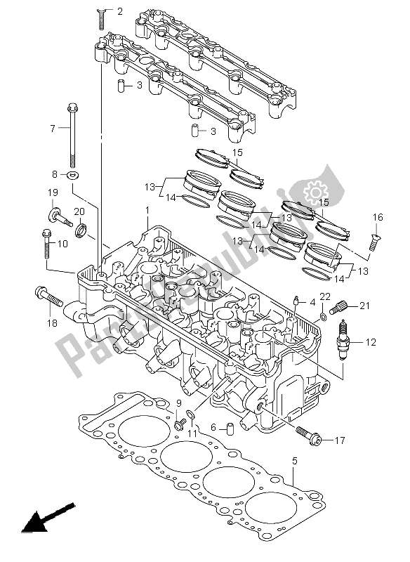 Tutte le parti per il Testata del Suzuki GSX R 600 2002