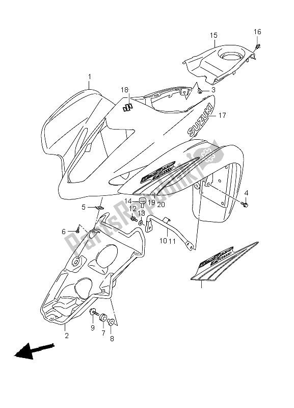 Wszystkie części do Przedni B? Otnik Suzuki LT Z 400 Quadsport 2005