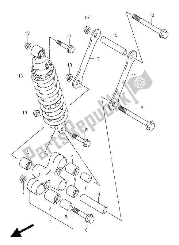 Toutes les pièces pour le Levier De Coussin Arrière du Suzuki VL 800Z Volusia 2004