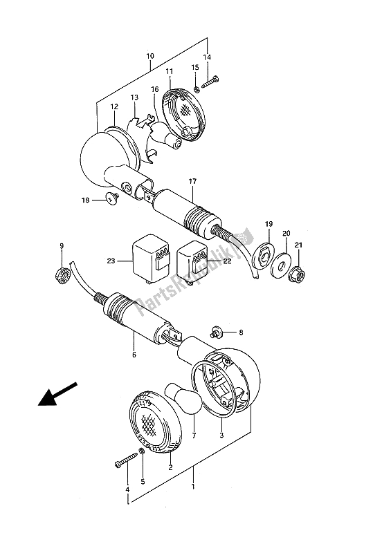 All parts for the Turn Signal Lamp of the Suzuki GSF 400 Bandit 1993