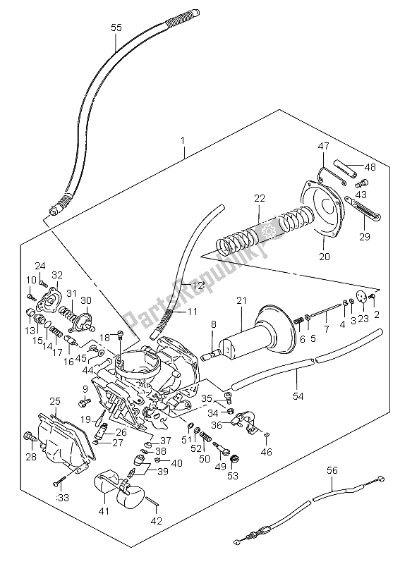 Toutes les pièces pour le Carburateur (avant) du Suzuki VS 800 Intruder 2005