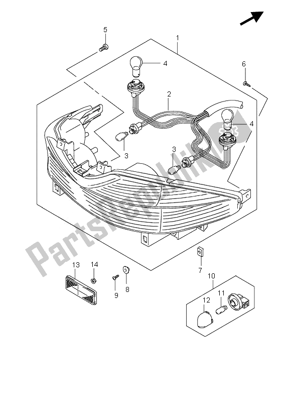 Tutte le parti per il Luce Di Combinazione Posteriore del Suzuki UH 125 Burgman 2007