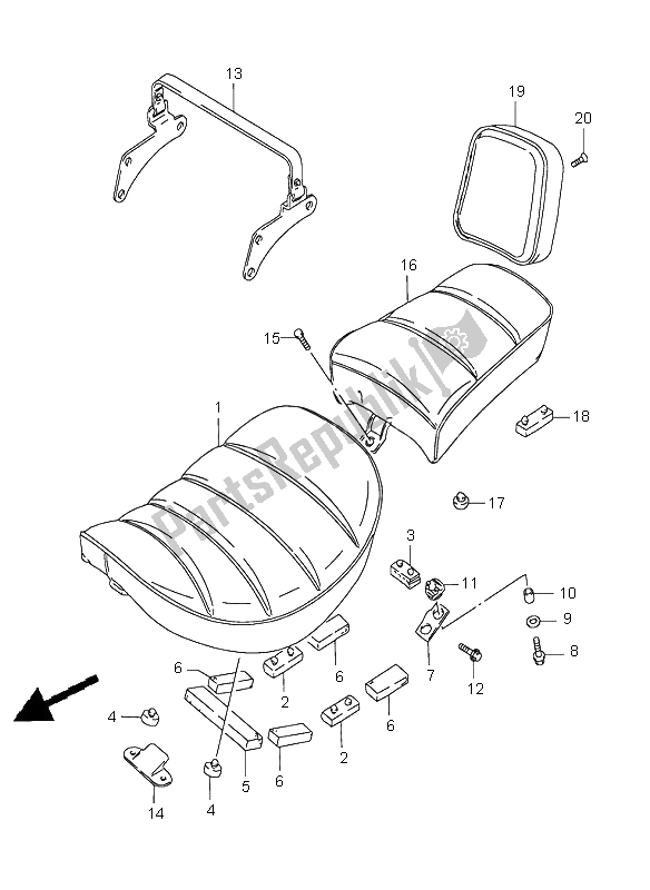 Alle onderdelen voor de Stoel van de Suzuki LS 650 Savage 2003
