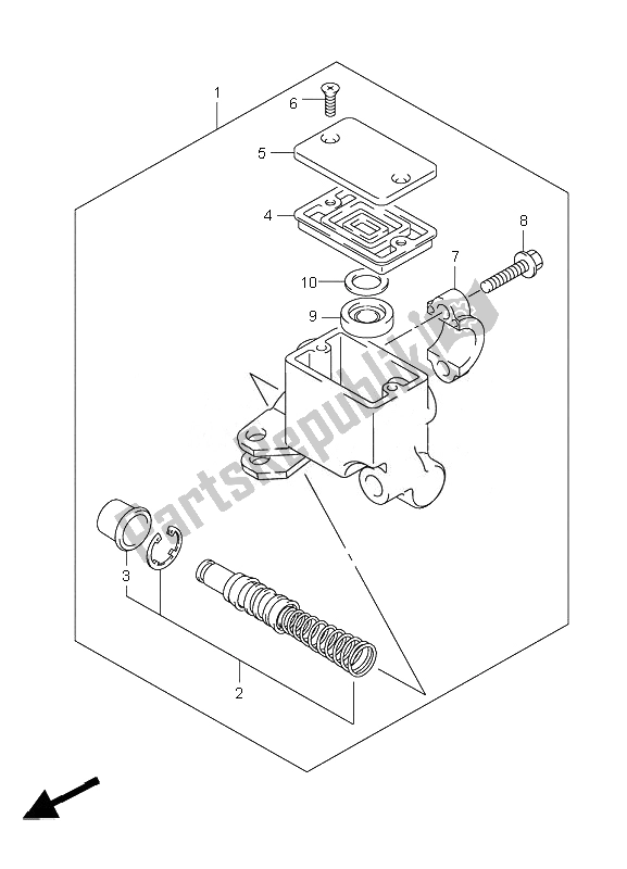 Wszystkie części do Przedni Cylinder G?ówny Suzuki LT R 450Z Quadracer 2010