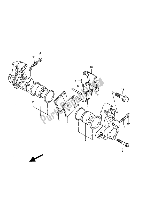 Toutes les pièces pour le étriers Avant du Suzuki GSX 1100F 1994