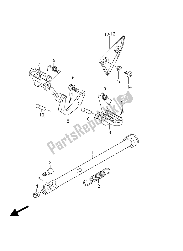 All parts for the Stand (lw-e28) of the Suzuki DR Z 125 SW LW 2012