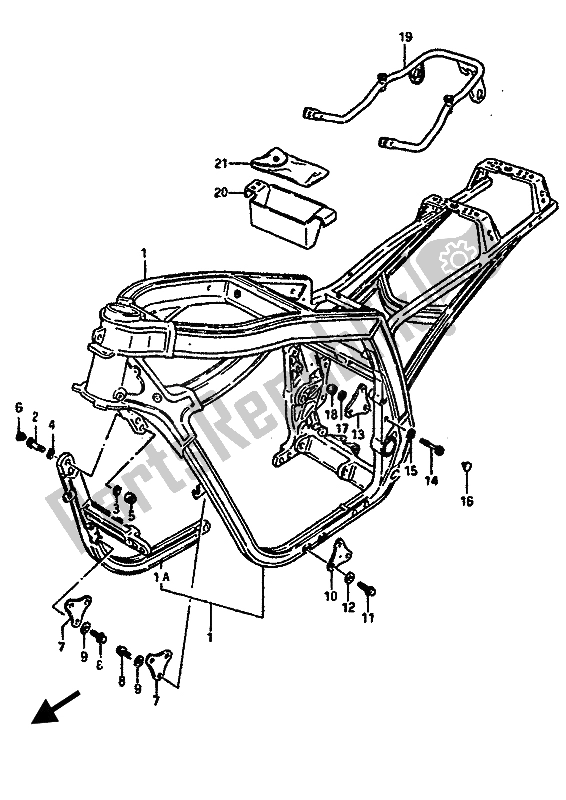 All parts for the Frame of the Suzuki GSX R 1100 1988