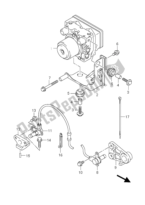 All parts for the Hydraulic Unit (an650a) of the Suzuki AN 650A Burgman Executive 2006