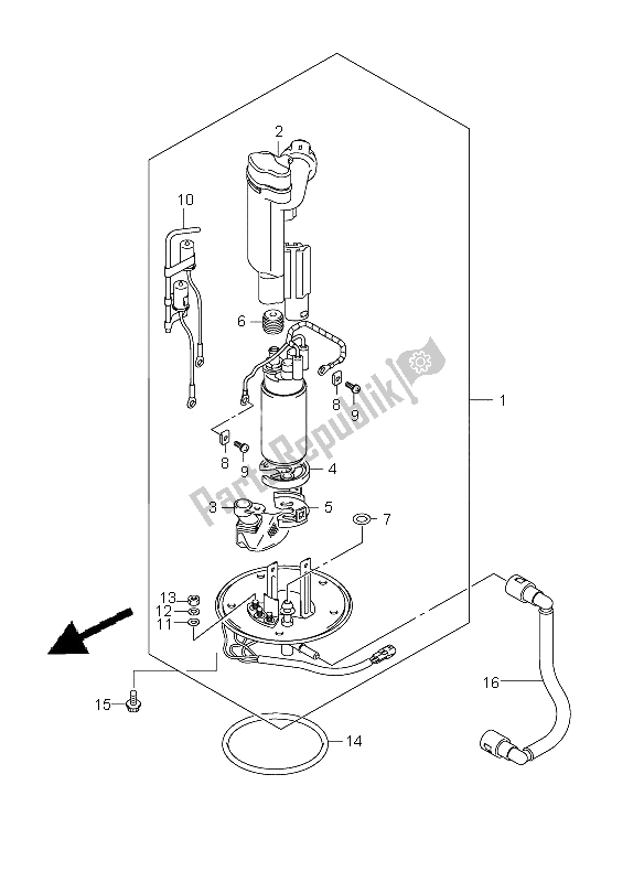 All parts for the Fuel Pump of the Suzuki SV 650 Nsnasa 2008