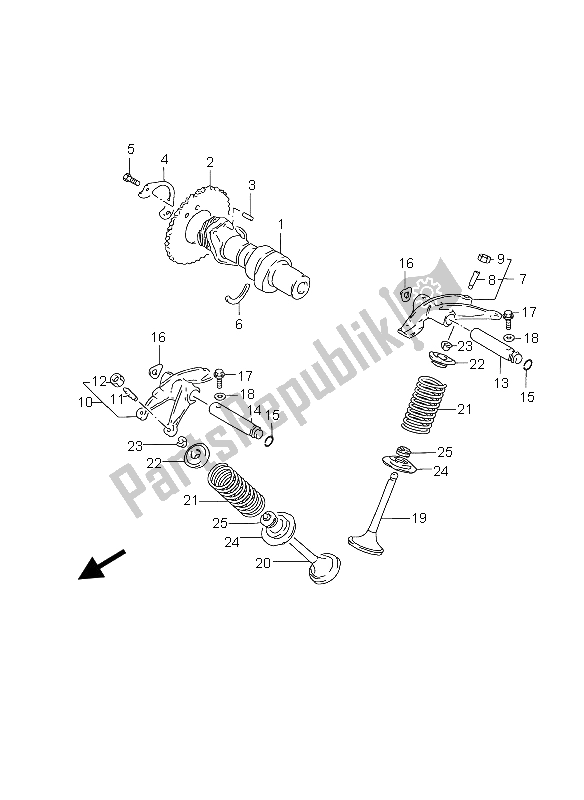 Tutte le parti per il Albero A Camme E Valvola del Suzuki GZ 250 Marauder 2004