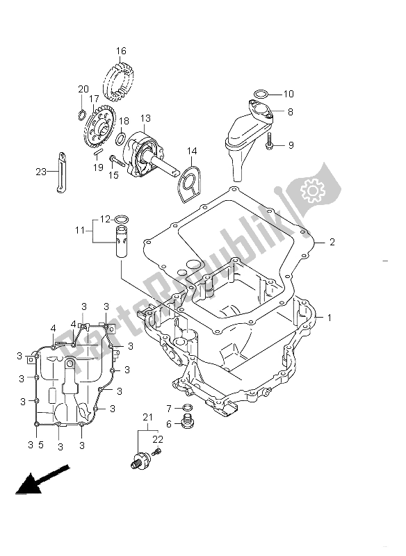 Wszystkie części do Miska Olejowa I Pompa Olejowa Suzuki GSX 1300R Hayabusa 2008