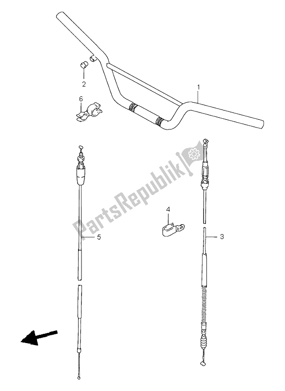 Tutte le parti per il Manubrio del Suzuki RM 80 2000