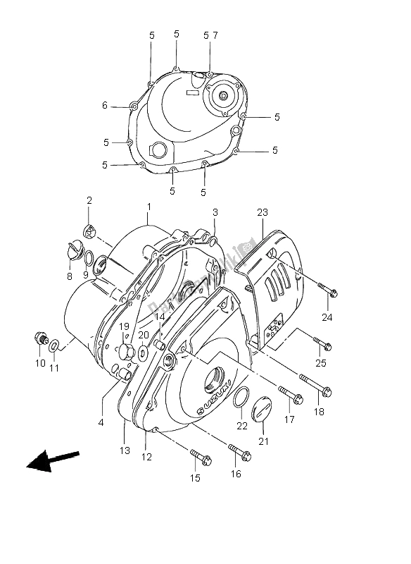 Tutte le parti per il Coperchio Del Carter del Suzuki GN 125E 1995