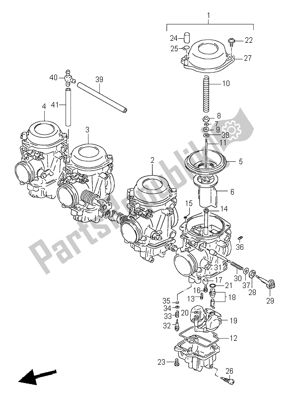 Todas las partes para Carburador de Suzuki GSX R 1100W 1996