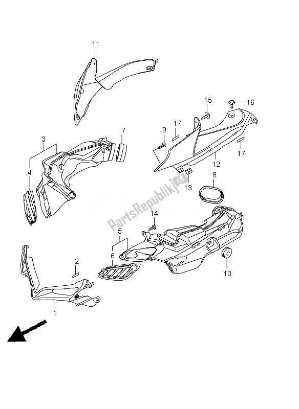 Todas las partes para Tubo De Entrada De Aire de Suzuki GSX R 750 2010