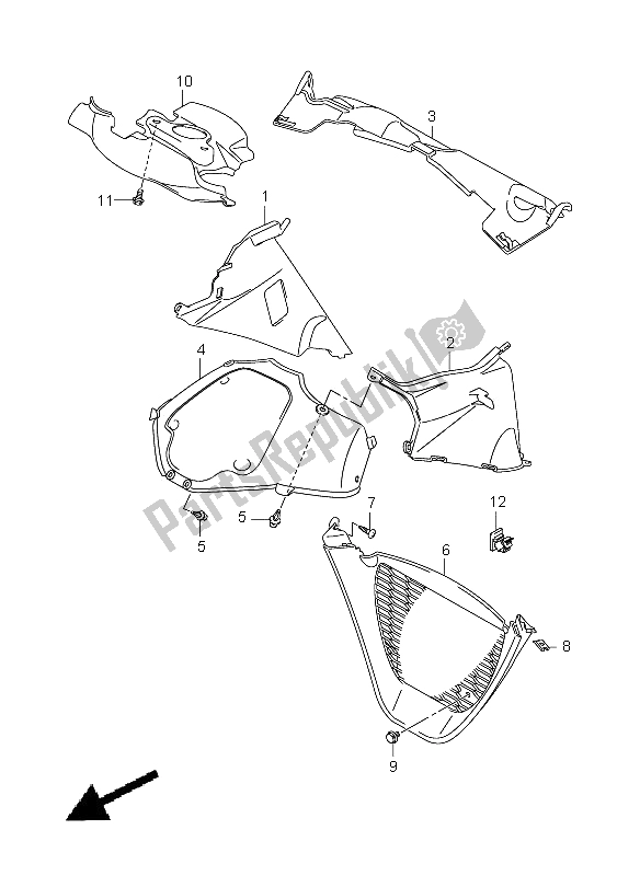 All parts for the Inner Cowling of the Suzuki GSX R 1000 2005