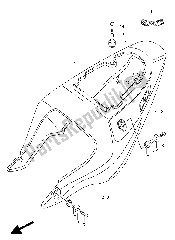 Alle onderdelen voor de Frame Afdekking van de Suzuki GSX R 750 2001