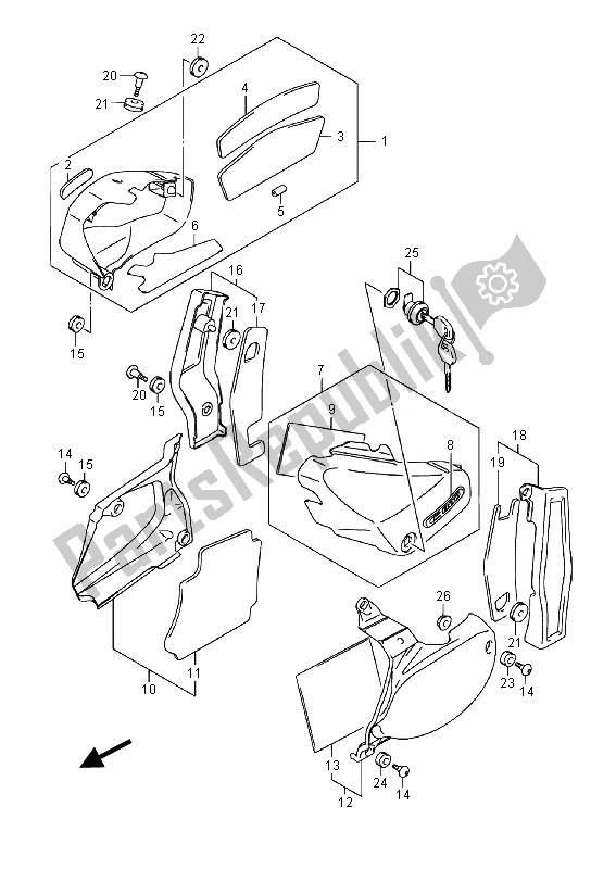 Todas las partes para Cubierta Del Marco (vl800c E02) de Suzuki VL 800 CT Intruder 2014