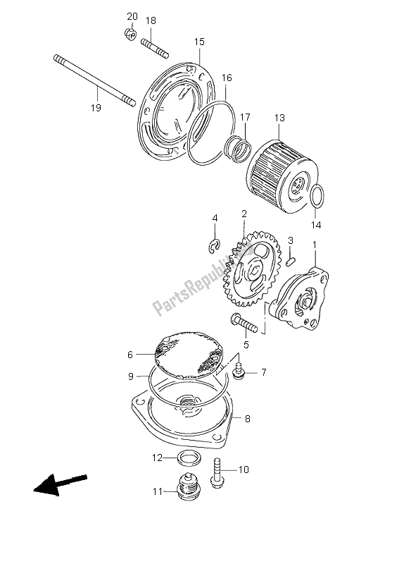 Tutte le parti per il Pompa Dell'olio del Suzuki GN 125E 1995