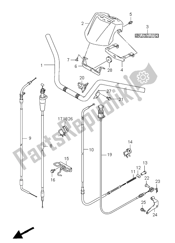 All parts for the Handlebar of the Suzuki LT F 250 Ozark 2009