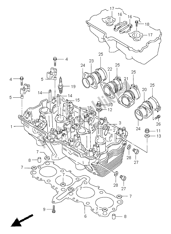 Todas las partes para Cabeza De Cilindro de Suzuki GSX 750F 1997