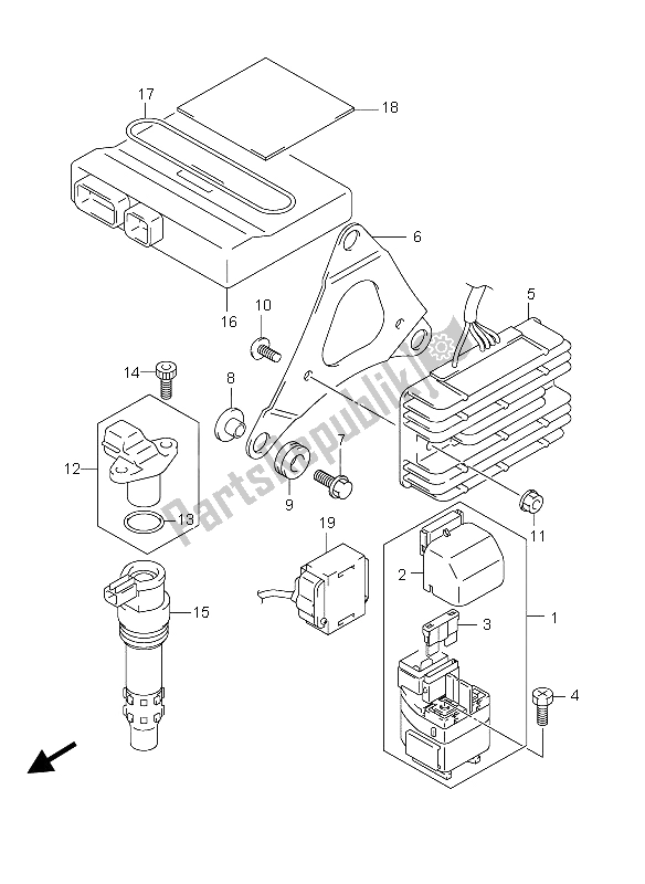 Tutte le parti per il Elettrico del Suzuki GSX 1300R Hayabusa 2004