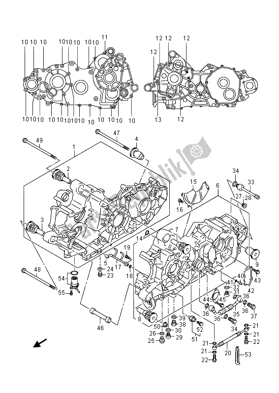 All parts for the Crankcase of the Suzuki AN 650Z Burgman Executive 2014