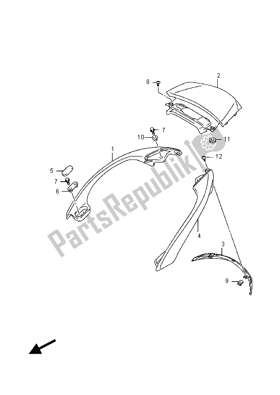 All parts for the Pillion Rider Handle (an650) of the Suzuki AN 650Z Burgman Executive 2015