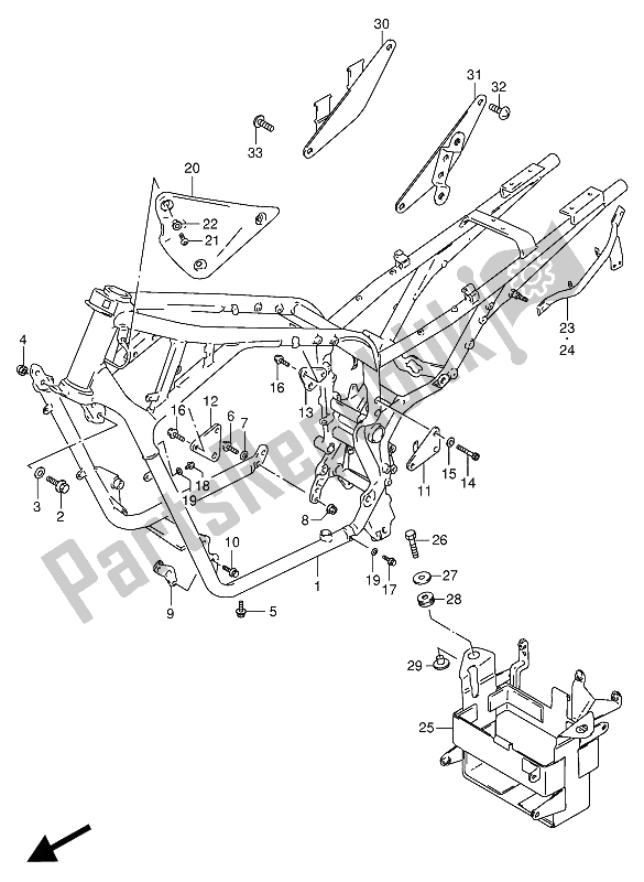 Tutte le parti per il Telaio del Suzuki VX 800U 1994