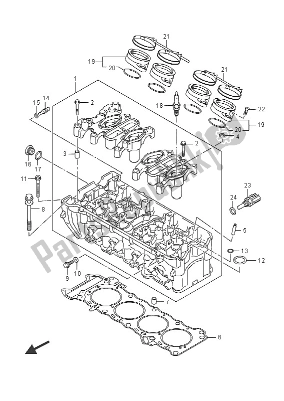 Todas as partes de Cabeça De Cilindro do Suzuki GSX R 750 2016