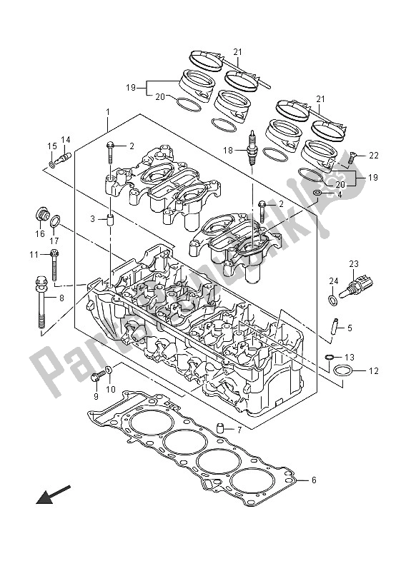 Todas as partes de Cabeça De Cilindro do Suzuki GSX R 750 2016