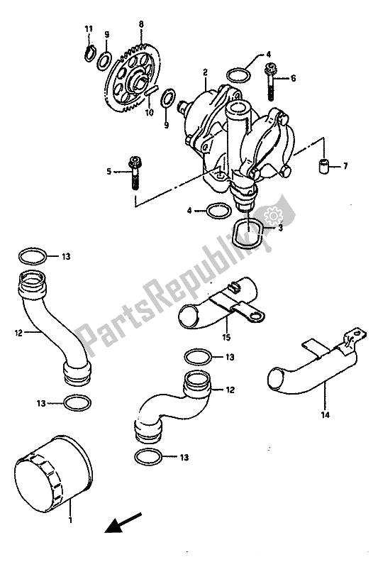 Todas las partes para Bomba De Aceite de Suzuki GSX R 750 1989