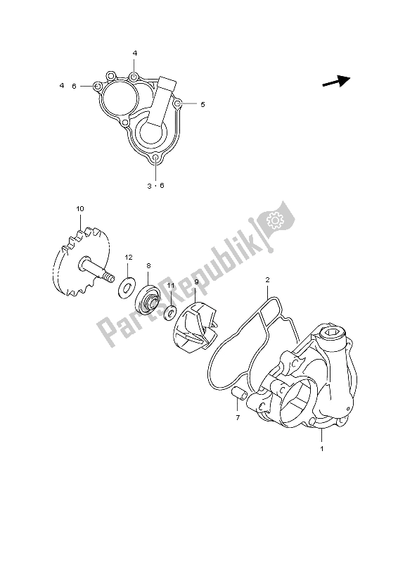 Tutte le parti per il Pompa Dell'acqua del Suzuki RM Z 450 2011