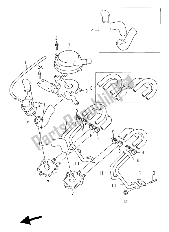 Wszystkie części do Drugie Powietrze (e18) Suzuki RF 600R 1995