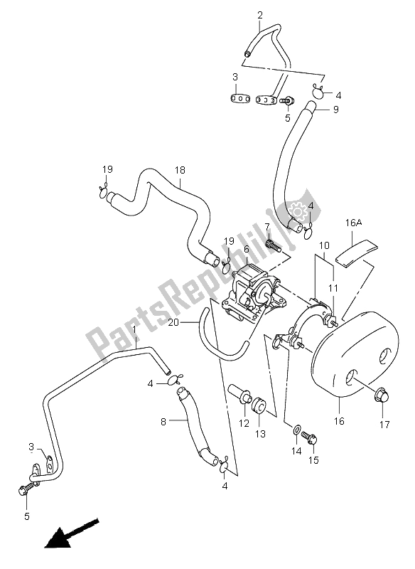 Toutes les pièces pour le Deuxième Air du Suzuki VL 800 Volusia 2001