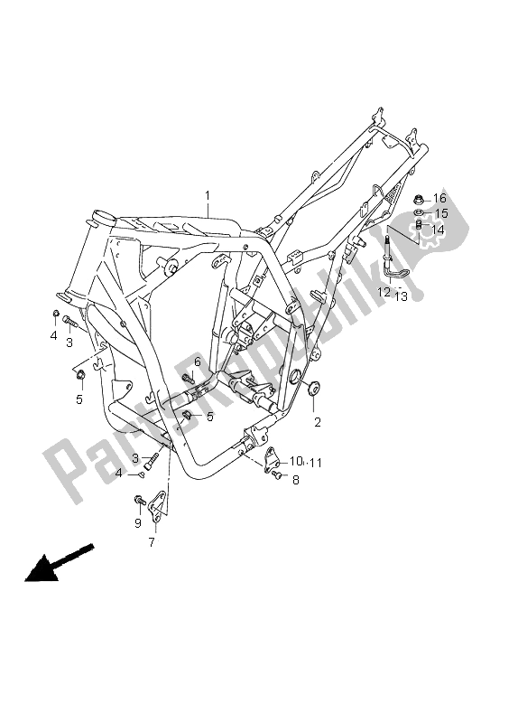 All parts for the Frame of the Suzuki GSX 1400 2002