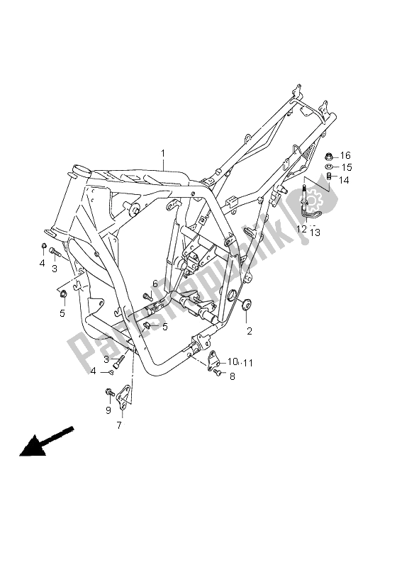 All parts for the Frame of the Suzuki GSX 1400 2002