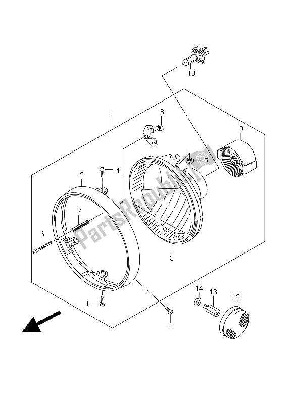 All parts for the Headlamp (sv650-a E24) of the Suzuki SV 650 Nsnasa 2008